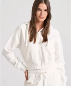 Loose fit φούτερ ζακέτα με κουκούλα FBL010 127 06 White