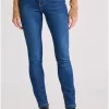 Skinny fit jean παντελόνι με ελαφρύ ξεθώριασμα FBL010 162 02 Blue Denim