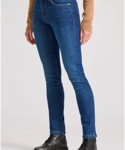 Skinny fit jean παντελόνι με ελαφρύ ξεθώριασμα FBL010 162 02 Blue Denim (3)