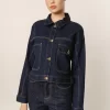 Γυναικείο jean μπουφάν cropped WP D JKT W24 003 DK Blue Denim