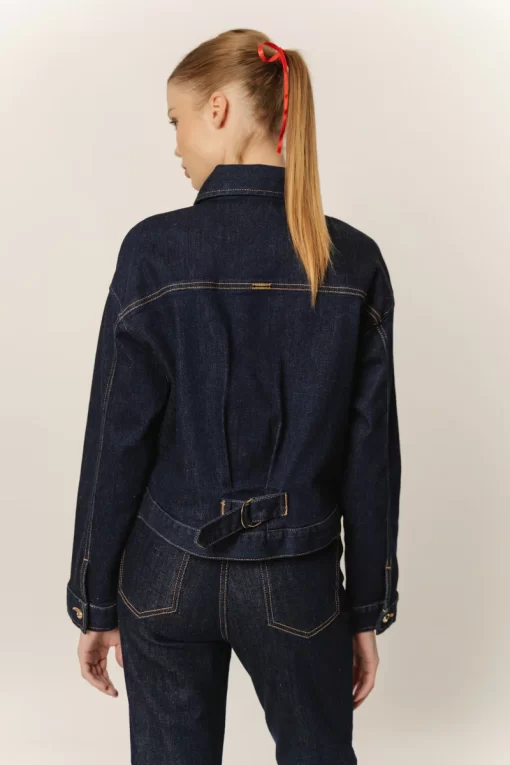 Γυναικείο jean μπουφάν cropped WP D JKT W24 003 DK Blue Denim (3)