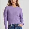 Πουλόβερ Cropped με στρογγυλή λαιμόκοψη FBL010 105 09 Royal Lilac