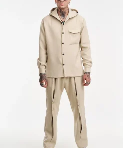 oversize πουκάμισο Cool Hooded 902547 Beige (4)